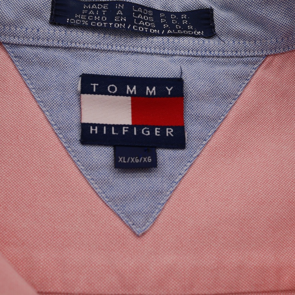 Tommy Hilfiger Mens XL Pink Oxford Long Sleeve Button Down Crest Logo Shirt - Picture 2 of 9